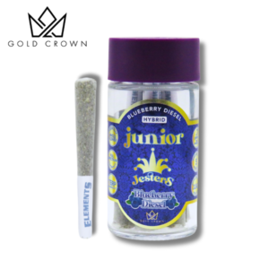 Gold Crown Jesters – Blueberry Diesel Infused Pre-Roll (Hybrid)