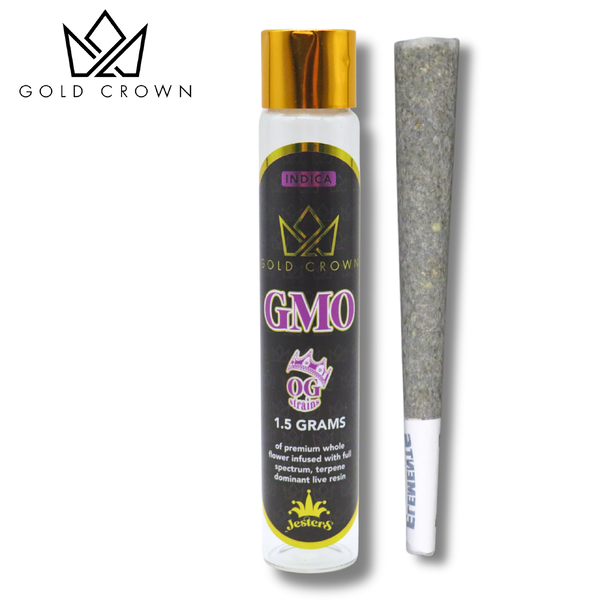 Gold Crown Jester – OG GMO Infused Pre-Roll (Indica)